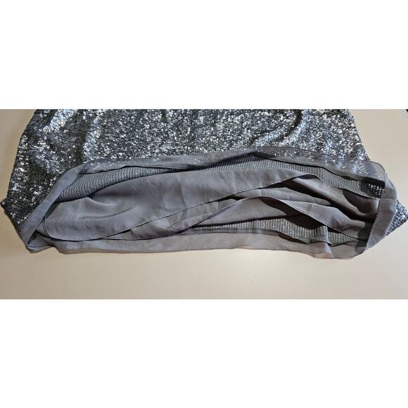 NWT Talbots WOMAN Chic Classy Silver Gray Sequin V-Neck Tank Top Cami 24 W - Picture 6 of 8